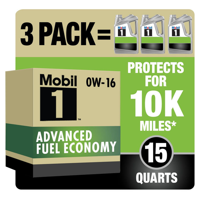 Mobil 1 Advanced Fuel Economy Full Synthetic Motor Oil 0W-16, 5 qt (3 Pack)