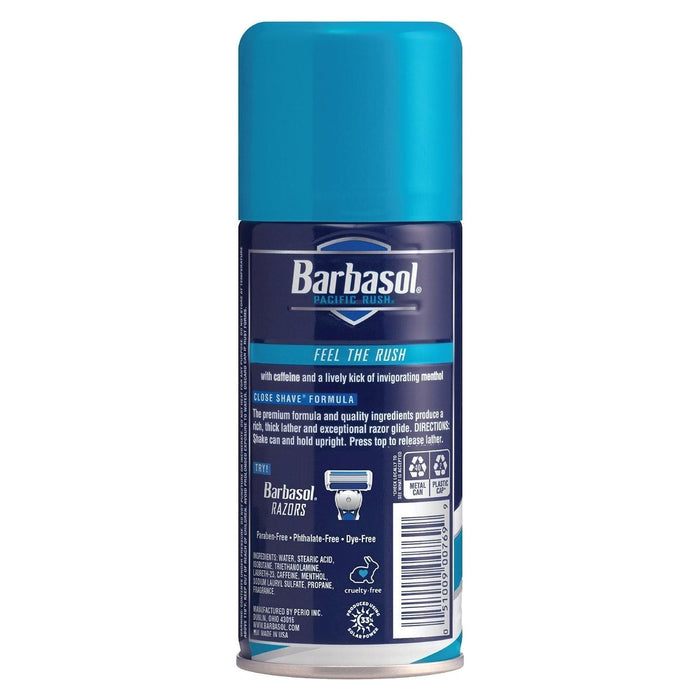 Barbasol - Pacific Rush with Caffeine and Menthol Thick & Rich Shaving Cream - 7 oz