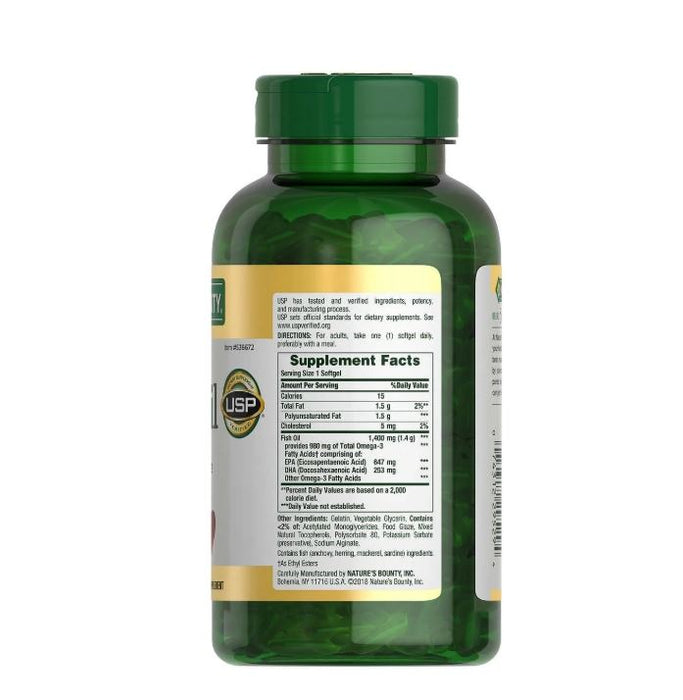 Nature's Bounty Fish Oil Omega-3 Softgels, 1400 Mg, 130 Ct