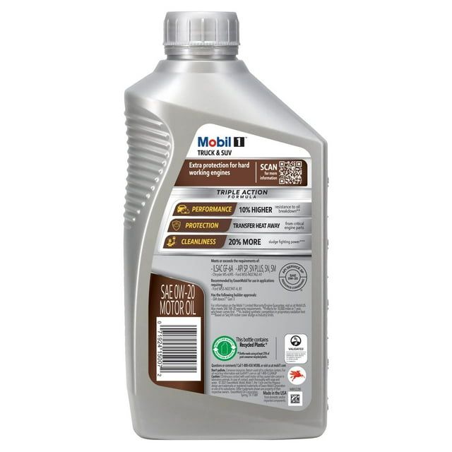 Mobil 1 Truck & SUV Full Synthetic Motor Oil 0W-20, 1 qt