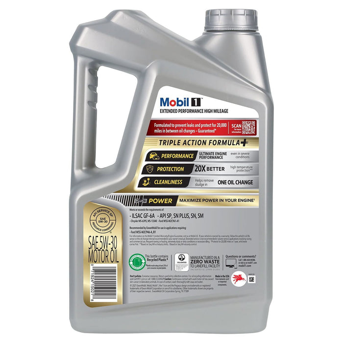 Mobil 1 Extended Performance High Mileage Full Synthetic Motor Oil 5W-30, 5 qt (3 Pack)