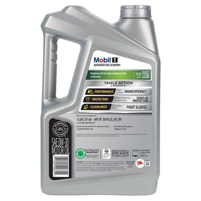 (3 pack) Mobil 1 Advanced Fuel Economy Full Synthetic Motor Oil 0W-30, 5 qt (3 Pack)