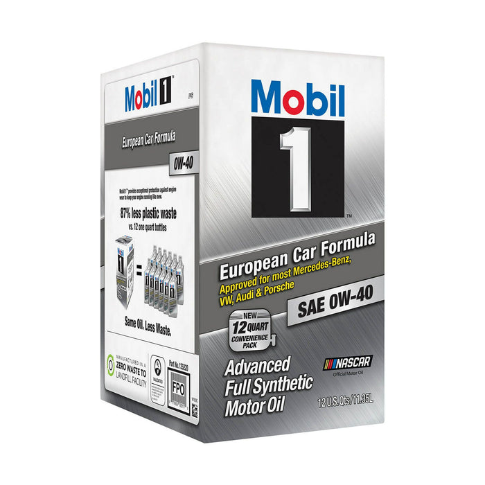 Mobil 1 FS European Car Formula Full Synthetic Motor Oil 0W-40, 12 qt Bag in Box