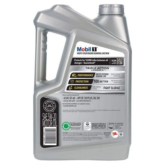 Mobil 1 Advanced Full Synthetic Motor Oil 5W-20, 5 qt