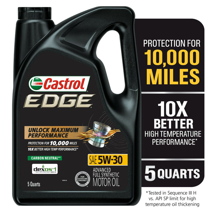 Castrol EDGE 5W-30 Advanced Full Synthetic Motor Oil, 5 Quarts