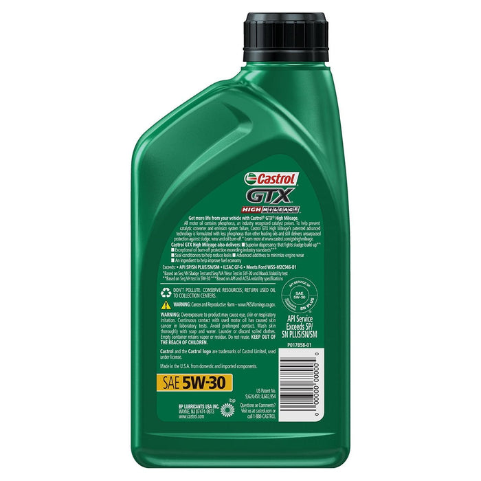 Castrol GTX 5W-30 High-Mileage Motor Oil, 5 qt.