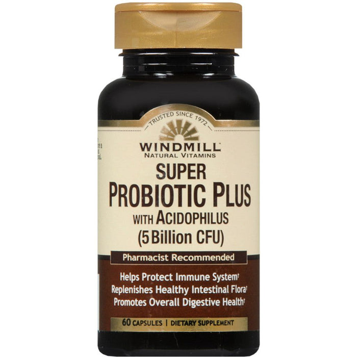 Windmill Super Probiotic Plus, 8-Strain Probiotic Complex, 60 Vegetable Capsules