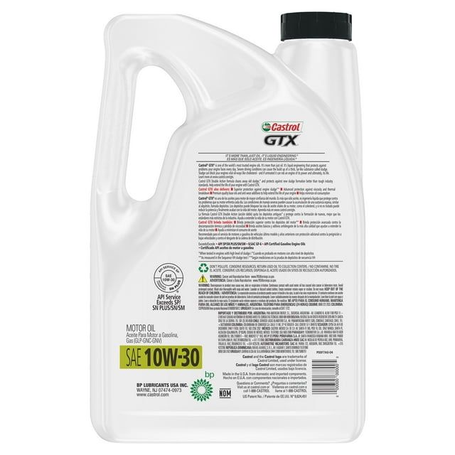 Castrol GTX 10W-30 Conventional Motor Oil, 5 Quarts