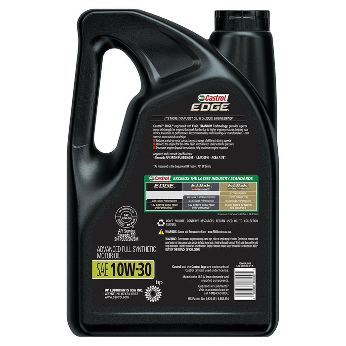 Castrol Edge 10W-30 Advanced Full Synthetic Motor Oil, 5 Quarts