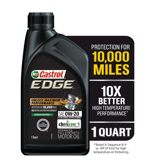 Castrol EDGE 0W-20 Advanced Full Synthetic Motor Oil, 1 Quart