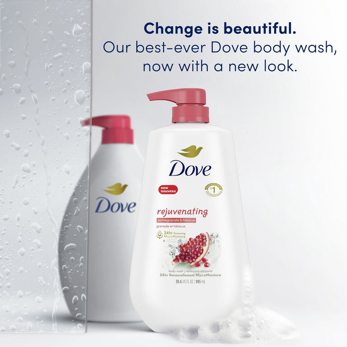 Dove Rejuvenating Liquid Body Wash with Pump Pomegranate & Hibiscus, 30.6 oz