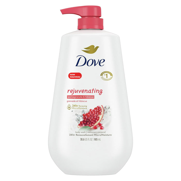 Dove Rejuvenating Liquid Body Wash with Pump Pomegranate & Hibiscus, 30.6 oz