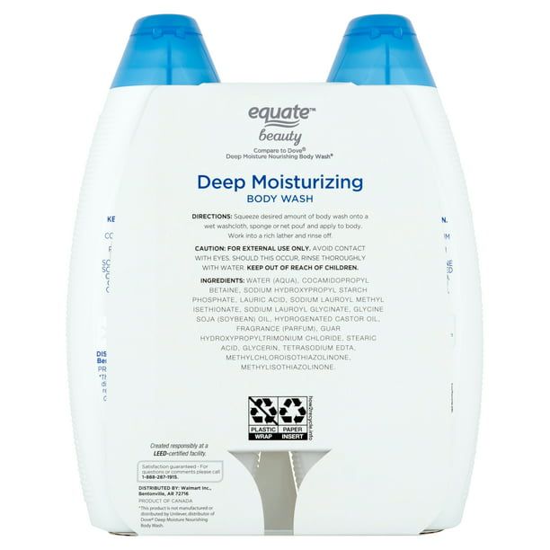 Equate Beauty Deep Moisturizing Body Wash Twin Pack, 22 fl oz