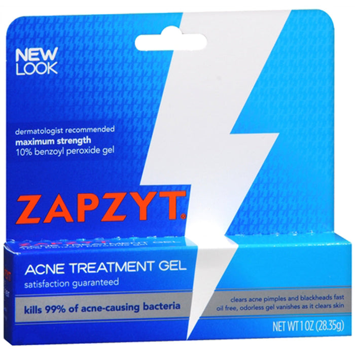 Zapzyt Acne Treatment Gel – 10% Benzoyl Peroxide Maximum Strength, 1 oz