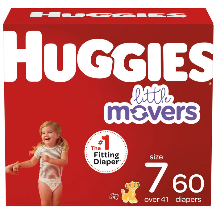 Huggies Little Movers Wetness Indicator Hypoallergenic Diapers Size 7; 60 Count