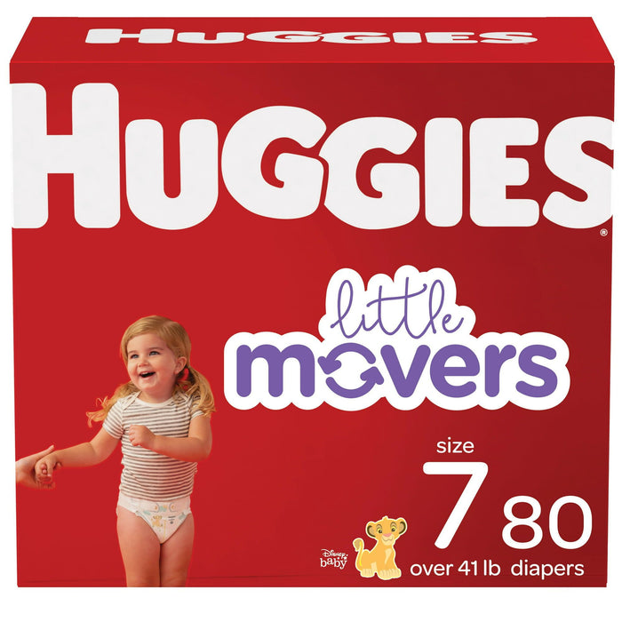 Huggies Little Movers Wetness Indicator Hypoallergenic Diapers Size 7; 80 Count