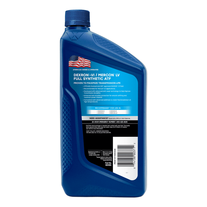 Valvoline DEXRON VI/MERCON LV Full Synthetic Automatic Transmission Fluid (ATF) 1 QT