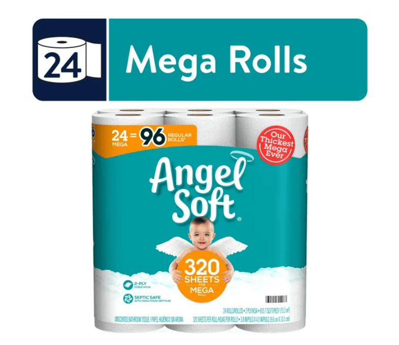 Angel Soft Toilet Paper; 24 Mega Rolls