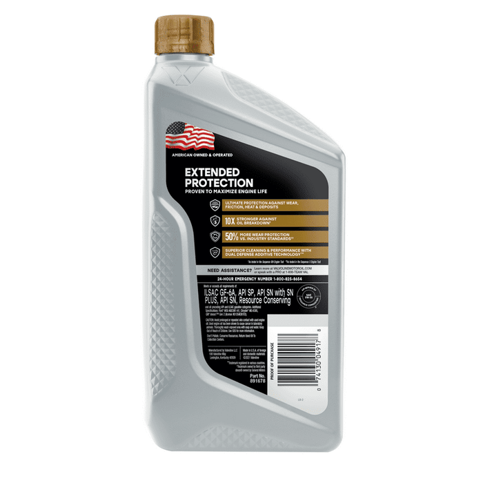 Valvoline Extended Protection Premium Full Synthetic 5W-30 Motor Oil 1QT