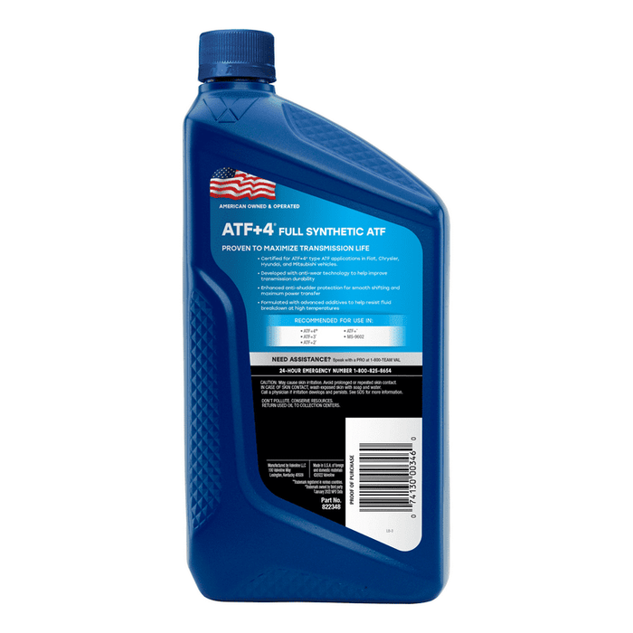 Valvoline ATF +4 Full Synthetic Automatic Transmission Fluid 1 QT