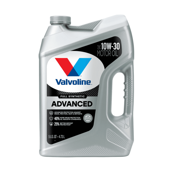 Valvoline Advanced Full Synthetic 10W-30 Motor Oil 5 QT, Case of 3