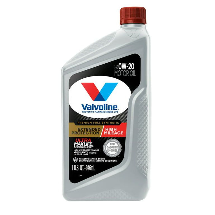 Valvoline Full Synthetic Extended Protection High Mileage 0W-20 Motor Oil, 1QT