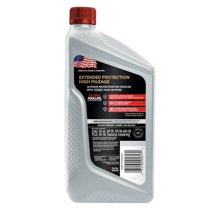 Valvoline Full Synthetic Extended Protection High Mileage 0W-20 Motor Oil, 1QT