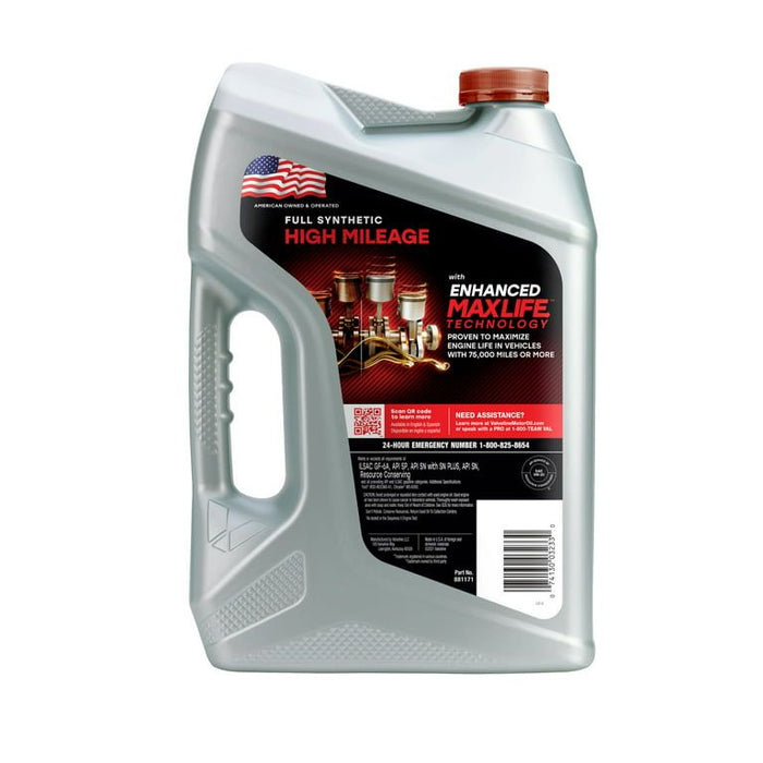 Valvoline Full Synthetic High Mileage MaxLife 5W-20 Motor Oil 5 QT, Case of 3