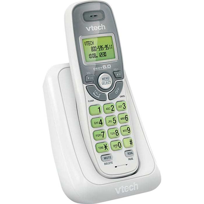 Vtech CS6114 DECT 6.0 Cordless Phone With Caller ID/Call Waiting, 1 Handset - White