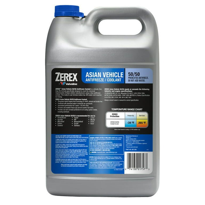 Zerex Asian Vehicle Blue Silicate and Borate Free Antifreeze / Coolant 50/50 Ready-to-Use 1 GA