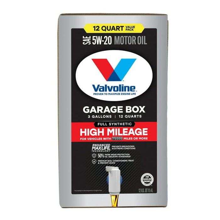 Valvoline Full Synthetic High Mileage 5W-20 Motor Oil, 12 QT