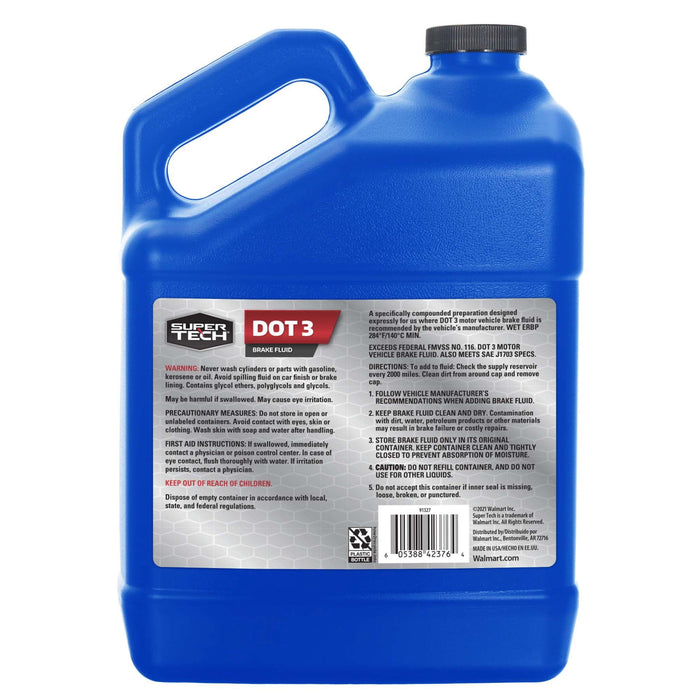 Super Tech Dot 3 Brake Fluid, 1 Gallon