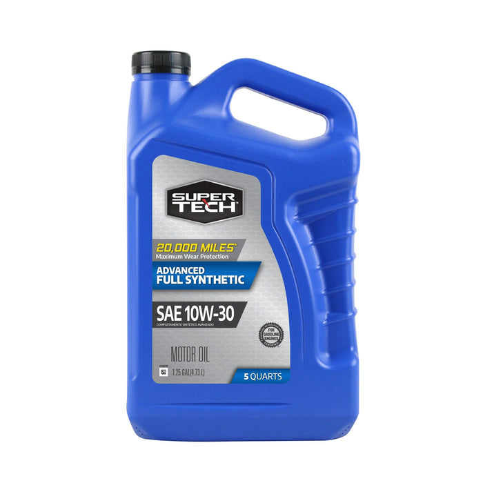 Super Tech Advanced Full Synthetic Motor Oil SAE 10W-30, 5 Quarts