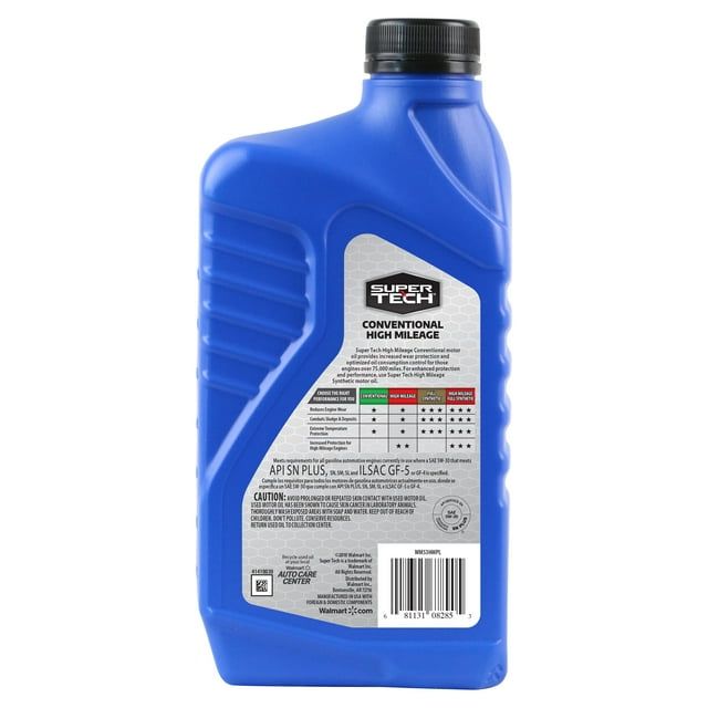 Super Tech High Mileage SAE 5W-30 Motor Oil, 1 Quart