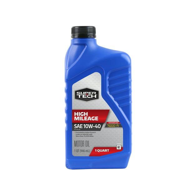 Super Tech High Mileage SAE 10W-40 Motor Oil, 1 Quart