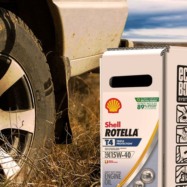 Shell Rotella T4 Triple Protection 15W-40 Diesel Motor Oil, 3 Gallon