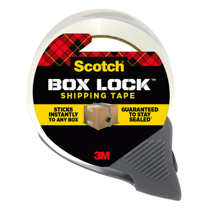 Scotch Box Lock Packaging Tape with Dispenser, Clear, 1.88 in. x 38.2 yd., 1 Total