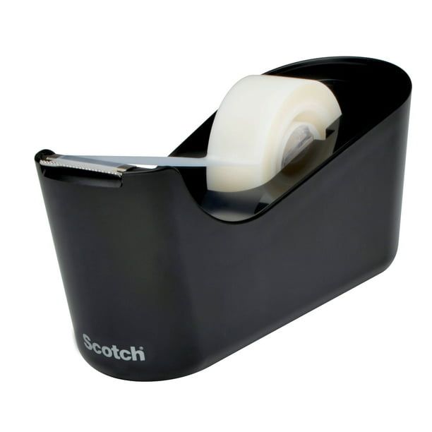 Scotch Desktop Tape Dispenser, Black, 1 Dispenser, 1" Core