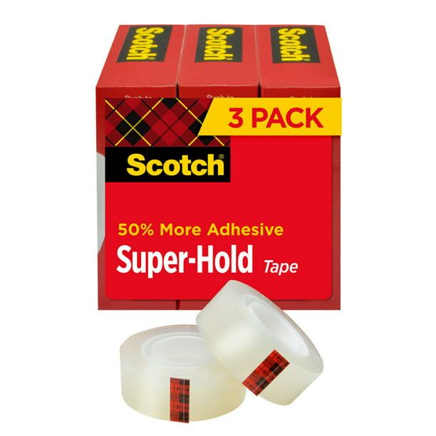 Scotch Super Hold Tape, 3/4 in x 800 in per roll, 3 Rolls