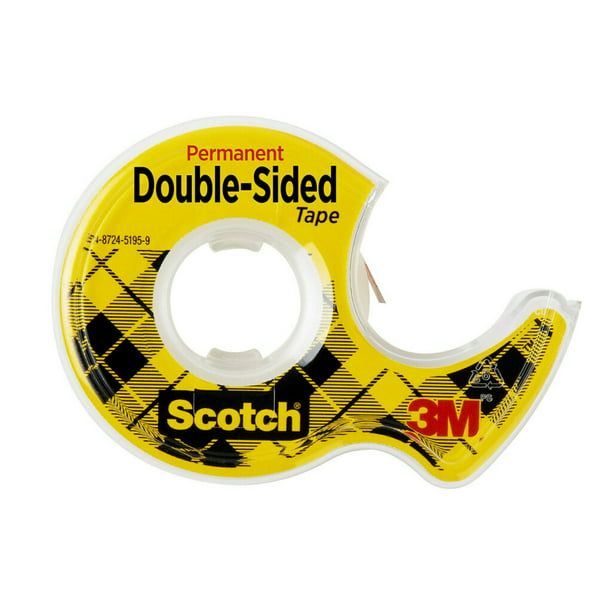 Scotch Double Sided Tape, Permanent, 1/2 in. x 400 in., 1 Dispenser