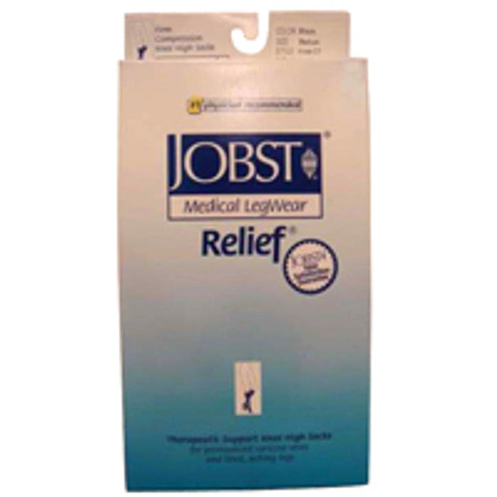 Jobst Compression Stockings Relief Knee High Medium Black Closed Toe, 1 Pair