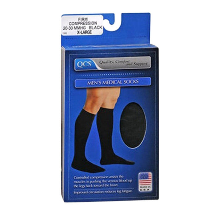 Loving Comfort Dress Scott Knee High Closed Toe  Men's 20-30 Mmhg  Black X-Large