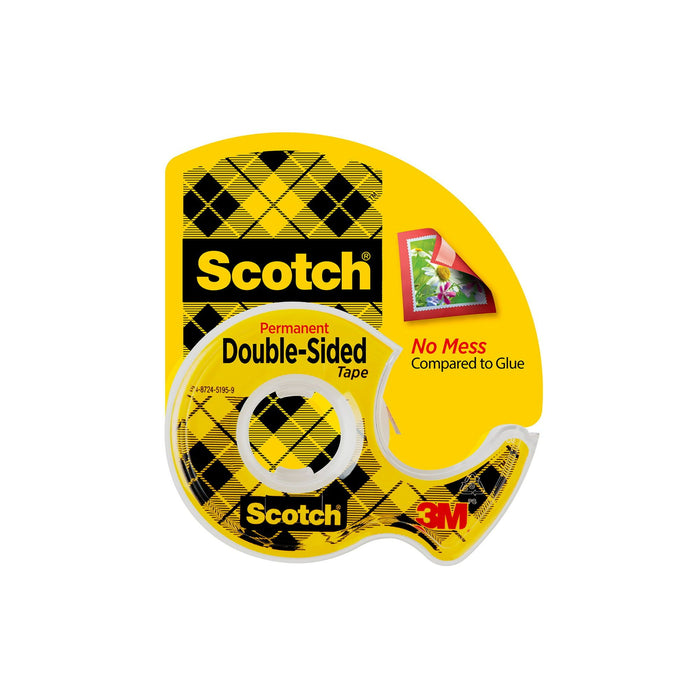 Scotch Double Sided Tape Dispenser Roll, 1/2" x 450"., 1 Dispenser