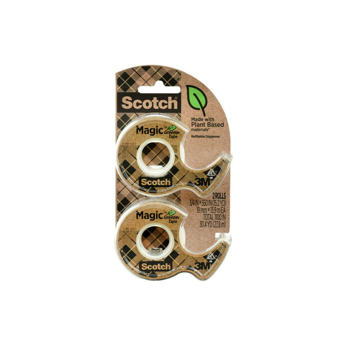 Scotch Magic Greener Tape 3/4 in x 550 in, 2 Dispensers