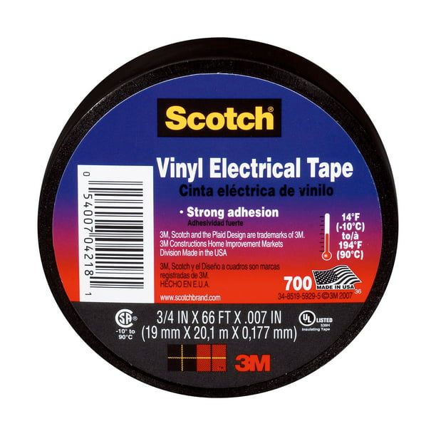 Scotch 700 Electrical Tape, 3/4 in. x 66 ft. x 0.007 in., 1 Roll