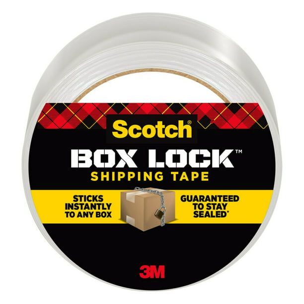 Scotch Box Lock Packaging Tape Refill, Clear, 1.88 in. x 54.6 yd., 1 Roll