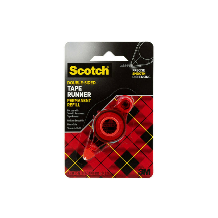 Scotch Adhesive Dot Roller Refill, Clear, 1/3 in. x 49 ft, 1 Roller