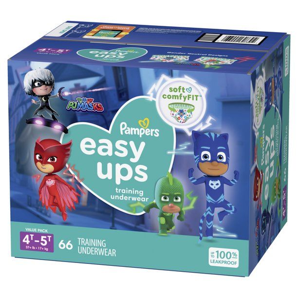 Pampers Easy Ups Male Training Pants Size 4T-5T, 66 Count