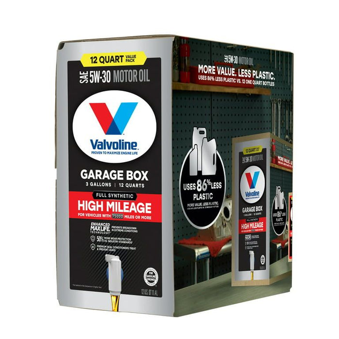 Valvoline Full Synthetic High Mileage 5W-30 Motor Oil, 12 QT