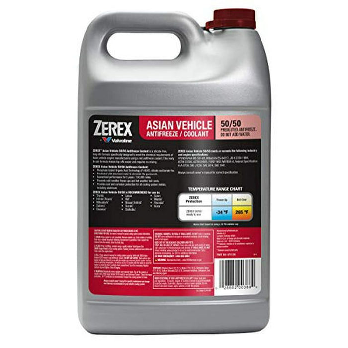 Zerex Asian Vehicle Red Silicate and Borate Free Antifreeze / Coolant 50/50 Ready-to-Use 1 GA